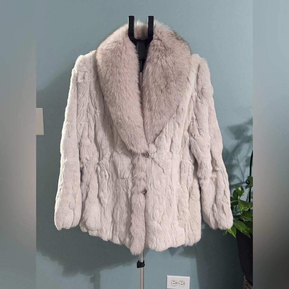 Rabbit Fur Coat w/ Fox Collar